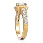 Load image into Gallery viewer, Lucy Halo Diamond Ring With Princess Cut 1.00 Carat Solitaire Wedding Ring