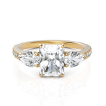 Load image into Gallery viewer, Amazing Three Stone Diamond Ring With Radiant Cut, Pear Cut & Round Cut Diamond (2.00 CT. Radiant Cut)