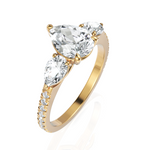 Load image into Gallery viewer, Brilliant Three Stone Pear Cut Diamond Engagement Ring (Center Stone 1.50 CT.)