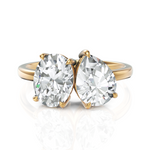 Load image into Gallery viewer, Oval Cut & Pear Cut Toi Et Moi Solitaire Diamond Ring (1.50 CT. Each Diamond)