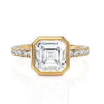 Load image into Gallery viewer, Lustre Asscher Cut Diamond Solitaire Ring With Bezel Setting (2.00 CT. Asscher Cut)