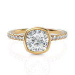 Load image into Gallery viewer, Charming Cushion Cut Diamond Solitaire Ring With Bezel Set (1.50 CT. Solitaire)