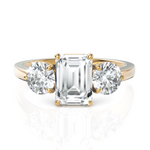 Load image into Gallery viewer, Three Stone Majestic Diamond Ring With Emerald Cut & Round Cut Diamond (1.50 CT. Emerald Cut)