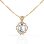 Load image into Gallery viewer, Remarkable Emerald Cut Diamond Accompanied By Round Cut Diamond Pendant (Emerald 2.00 Ct.) (Neck Chain Is Not A Part Of The Product And Can Be Bought Separately)