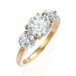 Load image into Gallery viewer, Three Stone solitaire Ring With Cushion Cut & Round Cut Diamond (1.50 CT. Cushion Cut)