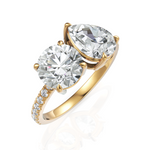 Load image into Gallery viewer, Round Cut & Pear Cut Diamond Toi Et Moi Engagement Ring (1.50 Ct. Each Diamond)