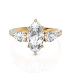 Load image into Gallery viewer, Tremendous Three Solitaire Diamond Ring With Marquise Cut & Pear Cut Diamond (1.50 CT. Marquise Cut)
