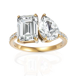 Load image into Gallery viewer, Rigorous Toi Et Moi Emerald Cut & Pear Cut Diamond Ring (1.50 CT. Each Stone)