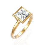Load image into Gallery viewer, Lucid Princess Cut Diamond Ring With Bezel Set (1.50 CT.)