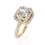 Load image into Gallery viewer, Double Halo Flickering Diamond Bridal Ring