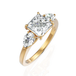 Load image into Gallery viewer, Extraordinary Three Stone Diamond Solitaire Ring With Princess Cut & Pear Cut (1.50 CT. Princess Cut)