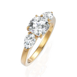 Load image into Gallery viewer, Threeling Solitaire Diamond Wedding Ring With Round Cut & Pear Cut Diamonds (1.50 CT. Round Cut)