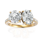 Load image into Gallery viewer, Gracious Toi Et Moi Wedding Ring With Round Cut & Oval Cut Diamond (1.50 CT. Each Diamond)