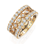 Load image into Gallery viewer, Glitter Round Cut Unique Bridal Eternity Ring Set