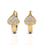 Load image into Gallery viewer, Love Mesh Heart Diamond Hoops Earrings