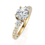 Load image into Gallery viewer, Trilogy Grace With Round Cut Diamond Ring (1.00 CT. Center Solitaire)