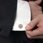 Load image into Gallery viewer, Classy Rose Gold Cufflinks With Round Cut Diamonds