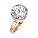 Load image into Gallery viewer, Epic Round Cut Diamond Ring with Bezel Setting (2.00 CT. Solitaire)