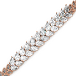Load image into Gallery viewer, Antique Pear Shaped Double Row Diamond Bracelet