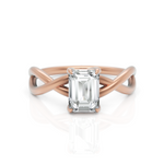 Load image into Gallery viewer, Solitude Emerald Cut Diamond Dream Ring