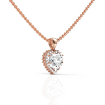Load image into Gallery viewer, Brilliant Heart Solitaire Halo Diamond Pendant ( Neck Chain Is Not A Part Of The Product And Can Be Bought Separately )
