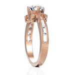 Load image into Gallery viewer, Eleanor Hoop Solitaire Ring With Baguette Diamond (1.00 Carat Round Cut)