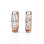 Load image into Gallery viewer, True Elegant Princess Cut Diamond hoops