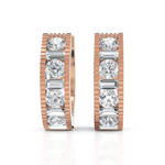 Load image into Gallery viewer, Elegant Baguette & Round Cut Diamond Hoops