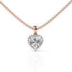 Load image into Gallery viewer, Brilliant Heart Solitaire Halo Diamond Pendant ( Neck Chain Is Not A Part Of The Product And Can Be Bought Separately )