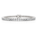 Load image into Gallery viewer, Four-Prong Round Diamond Tennis Bracelet