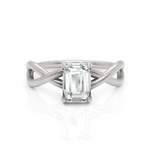 Load image into Gallery viewer, Solitude Emerald Cut Diamond Dream Ring