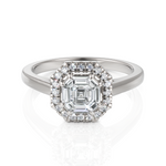 Load image into Gallery viewer, SPARKLE ASSCHER CUT HALO BRIDAL RING