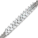 Load image into Gallery viewer, Antique Pear Shaped Double Row Diamond Bracelet