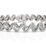 Load image into Gallery viewer, Exquisite S-shape Round Cut Diamond Bracelet