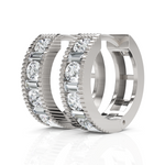 Load image into Gallery viewer, Elegant Baguette & Round Cut Diamond Hoops