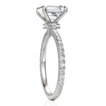 Load image into Gallery viewer, Elegant Asscher Cut Diamond Engagement Ring with Hidden Halo & Pavé Band