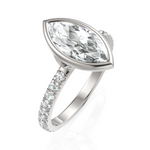 Load image into Gallery viewer, Marquise Cut Solitaire Diamond Wedding Ring With Bezel Set (1.50 CT. Marquise Cut)