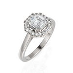 Load image into Gallery viewer, SPARKLE ASSCHER CUT HALO BRIDAL RING