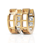 Load image into Gallery viewer, Elegant Baguette & Round Cut Diamond Hoops