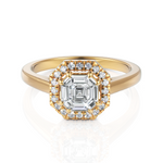 Load image into Gallery viewer, SPARKLE ASSCHER CUT HALO BRIDAL RING