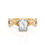 Load image into Gallery viewer, Solitude Emerald Cut Diamond Dream Ring