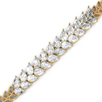 Load image into Gallery viewer, Antique Pear Shaped Double Row Diamond Bracelet