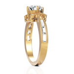 Load image into Gallery viewer, Eleanor Hoop Solitaire Ring With Baguette Diamond (1.00 Carat Round Cut)