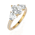 Load image into Gallery viewer, Spectacular Pear & Triangle Cut Three Stone Engagement Ring (1.50 CT. Pear Cut)