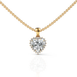 Load image into Gallery viewer, Brilliant Heart Solitaire Halo Diamond Pendant ( Neck Chain Is Not A Part Of The Product And Can Be Bought Separately )