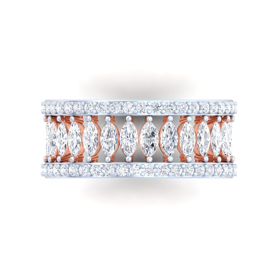Rose Gold Crafted Diamond Ladies Ring