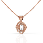 Load image into Gallery viewer, Remarkable Emerald Cut Diamond Accompanied By Round Cut Diamond Pendant (Emerald 2.00 Ct.) (Neck Chain Is Not A Part Of The Product And Can Be Bought Separately)
