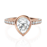 Load image into Gallery viewer, Remarkable Bezel Set Pear Cut Solitaire Ring (1.00 CT. Center Diamond)