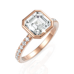 Load image into Gallery viewer, Lustre Asscher Cut Diamond Solitaire Ring With Bezel Setting (2.00 CT. Asscher Cut)
