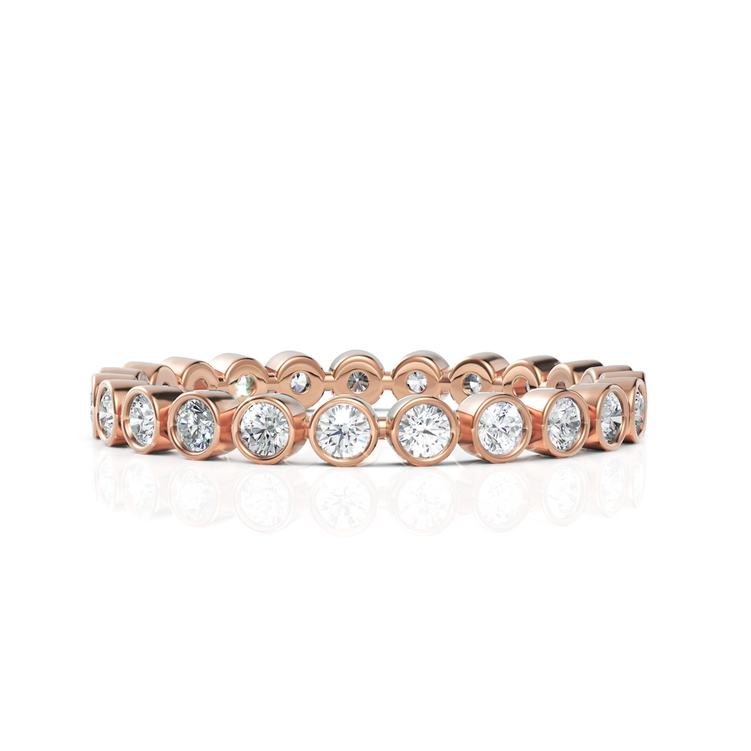 Alluring Round Bezel Setting Diamond Eternity Band